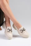 Suzi Bej Renk Kalın Tabanlı Oxford Ayakkabı-Casual-Mio Gusto-01513BEC