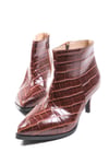 Vanessa Taba Renk Krokodil Desenli Bilekte Bot-Thin Heels-Mio Gusto-02220TAV