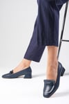 Verona Lacivert Renk Kısa Topuklu Ayakkabı-Low Heels-Mio Gusto-01562DBC