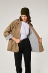 Yağyeşili Oversize Pamuklu Ceket