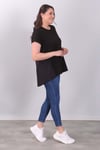 Arka Poplin Basıc Siyah Bluz