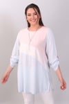 Asimetrik Kesim Garnili Mavi/Pembe Tunik 
