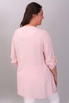 Asimetrik Kesim Garnili Pembe/Sarı Tunik 