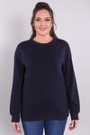 Bisiklet Yaka Lacivert Sweat