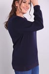 Bisiklet Yaka Lacivert Sweat