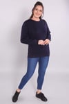 Bisiklet Yaka Lacivert Sweat