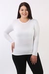 Bisiklet Yaka Uzun Kol Basic Ekru Bluz