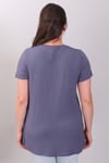 Bisiklet Yakalı Basic İndigo Bluz