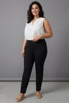 Büyük Beden Beli Lastikli Dar Paça Siyah Pantolon