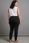 Büyük Beden Beli Lastikli Dar Paça Siyah Pantolon