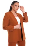 Büyük Beden Taba Tona Ton Astarlı Blazer Ceket