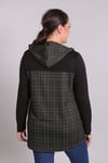 Ekose Kapşonlu Yeşil Sweat