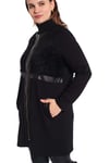 Fermuarlı Detaylı Siyah Peluş Hırka