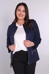Fermuarlı Lacivert Süet Ceket