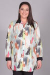 Fırça Desen Baskılı Mint Tunik Gömlek