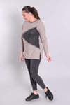Geometrik Kesim Bej/Siyah Bluz