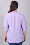Gofre Desen Yırtmaçlı Lila Tunik