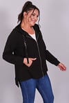 Kapüşonlu Cepli Siyah Sweat
