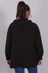 Kapüşonlu Cepli Siyah Sweat