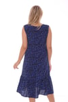 Leopar Desenli Saks Elbise