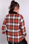 Peluş Cepli Kiremit Ekose Gömlek