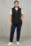 Trend42plus Büyük Beden Fermuar ve Cep Detaylı Siyah Yelek
