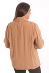 Trend42plus Büyük Beden Fermuarlı Büyük Beden Camel Trençkot 