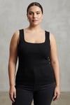 Trend42plus Büyük Beden Kalın Askılı Basic Top-Siyah