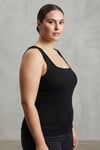 Trend42plus Büyük Beden Kalın Askılı Basic Top-Siyah