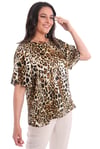 Trend42plus Büyük Beden Leopar Desenli Bluz 