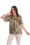 Trend42plus Büyük Beden Leopar Desenli Bluz 