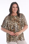 Trend42plus Büyük Beden Leopar Desenli Bluz 