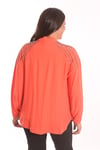 Trend42plus Büyük Beden Robası Taş Baskılı Oversize Oranj Ceket