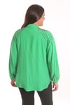 Trend42plus Büyük Beden Robası Taş Baskılı Oversize Yeşil Ceket