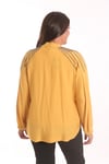 Trend42plus Büyük Beden Robası Taş Baskılı Oversize Hardal Ceket