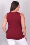 Trend42plus Siyah-Bordo Geniş Askılı Basıc Bluz 2'li Paket  