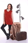 V Yaka Cepli Kiremit Süveter