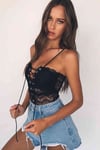 Merry See Dantel İşlemeli Siyah  Body Gecelik