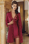 Pijama Takım & Gecelik SabahlıkPerin 4005 Dantelli Çeyizlik 2'li Kısa Gecelik Sabahlık Takım