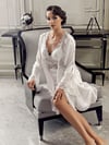 Pijama Takım & Gecelik SabahlıkPerin 9300 Çeyizlik Dantelli Saten 6'lı Kısa Sabahlıklı Gecelik Şortlu Pijama Takımı Seti