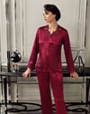 Pijama Takım & Gecelik SabahlıkPerin 9500 Dantel Detaylı Saten Çeyizlik Saten Uzun Sabahlıklı Gecelik Şortlu Pijama Takımı Seti