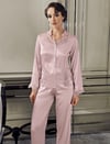 Pijama Takım & Gecelik SabahlıkPerin 9500 Dantel Detaylı Saten Çeyizlik Saten Uzun Sabahlıklı Gecelik Şortlu Pijama Takımı Seti