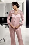 Pijama Takım & Gecelik SabahlıkPerin 9600 Dantel Detaylı Çeyizlik 6'lı Saten Kısa Sabahlıklı Gecelik Şort Pijama Takımı Seti