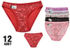 İç Giyim12'li Paket Tutku 0534 Kardelen Desenli Elastan Bayan Bikini Külot