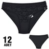 Külot, String, Tanga12'li Paket Tutku 0725 Safir Dantelli Bayan Elastan Bikini Külot