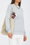 Açık Gri Bisiklet Yaka Kadın Sweatshirt
