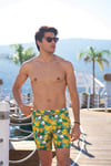 Ananas Desenli Dijital Erkek Deniz Şortu