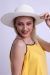 Beyaz Hasır Plaj Şapkası