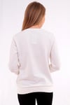 Ekru 3D Baskılı Taşlı Kadın Sweatshirt