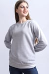 Gri Melanj Bisiklet Yaka Kadın Sweatshirt